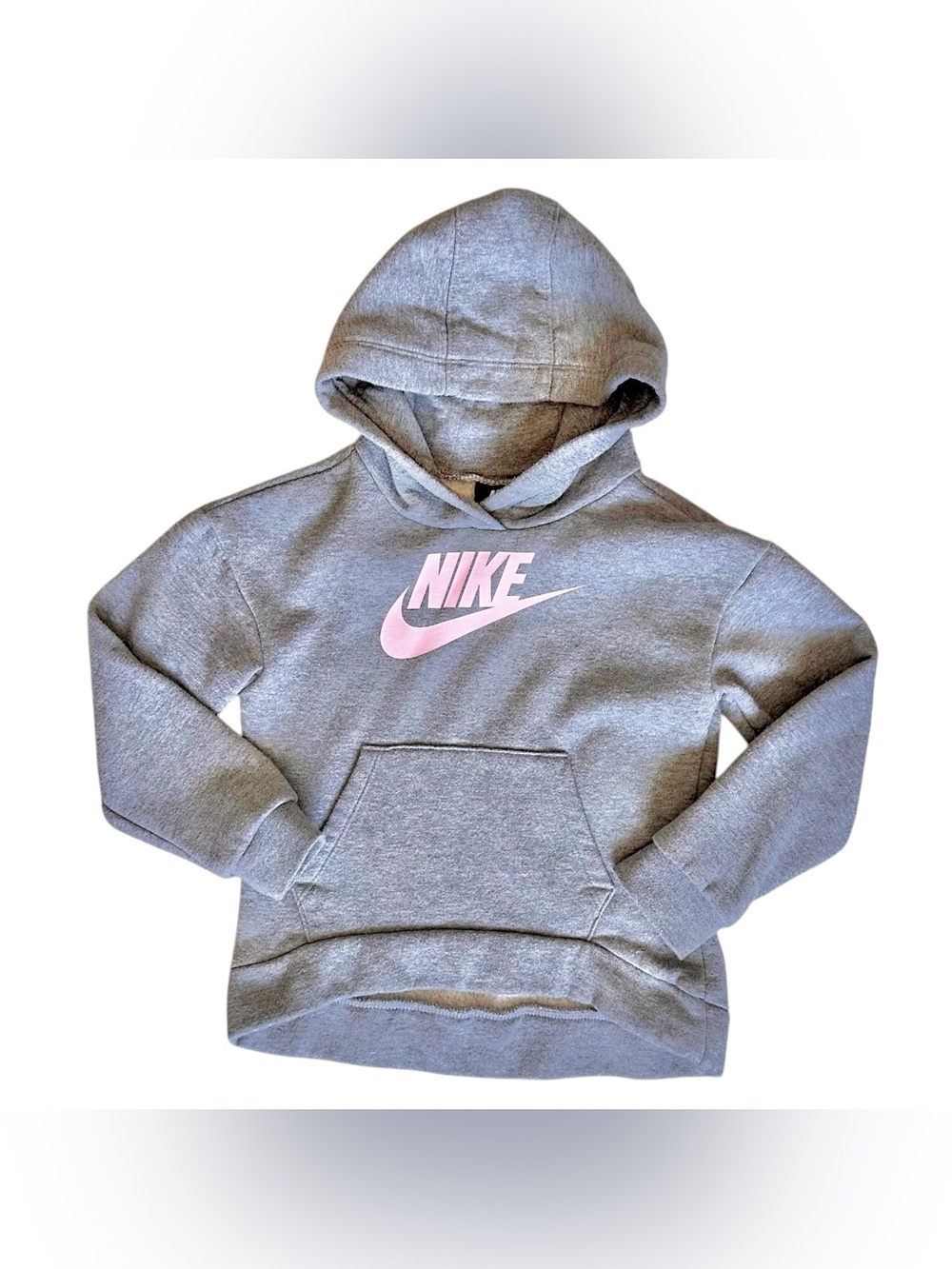 Nike 4T Girls pull over gray pink hoodie sweater fleece lined
